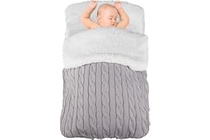 Mygeromon Swaddle Wrap Bebe Invierno 0-12 Meses Recien Nacido Saco De Dormir Manta Envolvente Cálido Suave Blanket para Niños/Niñas(Gris)