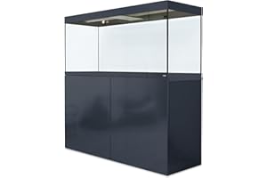 Amtra Alux 450 Led Grey Combi - 450L professionelles Glasaquarium mit Deckel und Holzgehäuse, für Süß- und Salzwasserfische, Profi-Set, graue Farbe