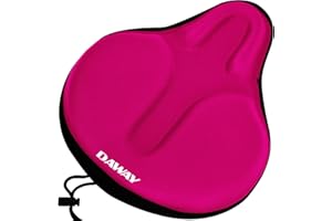 DAWAY Comfortable Exercise Bike Seat Cover - Soft Memory Foam and Gel Padded Bicycle Saddle Cushion for Men Women, Fit for Peloton Stationary, Cruiser, MTB - Indoor/Outdoor Bike Accessories,