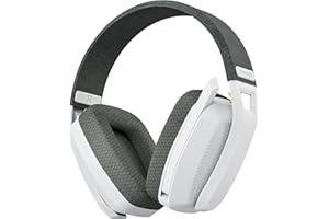 BINNUNE BW06 Cascos Gaming Inalambricos, Auriculares Gaming Inalambricos de 2.4G para PS5, PS4, PC, NS, Cascos PS5 con Sonido Estéreo Auriculares con Microfono, Duración 60Hr+,Gris