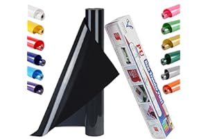 VEGIXO Heat Transfer Vinyl – Black, 12in x 8ft Roll for Cricut & Heat Press, Easy to Cut & Weed, Design T-Shirts & Crafts