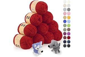 Coopay - Gomitolo di lana per uncinetto, 450 g (10 x 45 g), morbido filato all'uncinetto, 5 gomitoli faiding di lana per lavori a maglia, lana baby per uncinetto per principianti, filato super morbido