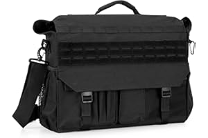 Trunab Torba patrolu policyjnego, wielofunkcyjna, męska, outdoorowa, taktyczna torba na ramię 15,6 cala, torba listonoszka na laptopa, taśma Molle z wieloma przegródkami, na kemping, wędrówki,