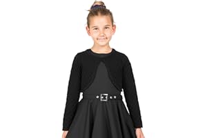 BlackButterfly Bambini Manica Lunga Bolero in Maglia a Punta Ragazze Cardigan