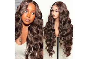 SOKU Brown Pre-plucked avec des cheveux de bébé Perruques 13x6 Body Wave Lace Front Perruque sans colle synthétique de haute qualité perruque lace wig