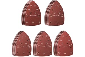 SEEDAWN 20PCS Sanding Sheets - 11 Holes Mouse Sanding Pads with Hook and Loop, 4-Sheets Each Assorted 40/60/80/120/180 Grits Mouse Sander Paper for Bosch and 140mm Detail Sanders