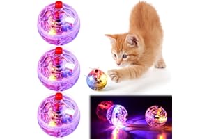 AICHARYNIC Juguete para gatos con movimiento de caza fantasmas, 3 unidades: pelota de gato con luz LED, bolas de movimiento para gatos, juguete interactivo, equipo paranormal