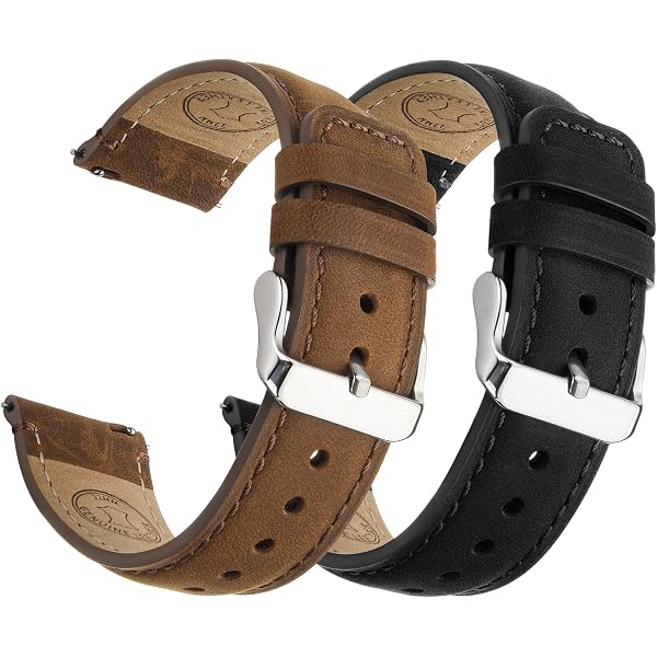 Cinturino Orologio In Pelle Di Vitello 22 Mm | Colore Marrone Con Fibbia Oro | Fatto In Germania | MJ-Design-Germany Con Istruzioni