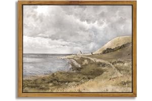 InSimSea Gerahmte Leinwanddrucke, Wandkunst, Heimdekoration, dänische Küstenlandschaft bei stürmischem Wetter, klassische Gemälde, Schlafzimmer, Bürodekoration (20x25 cm)