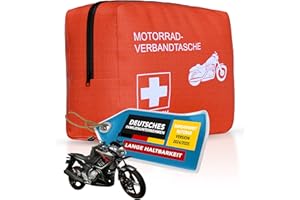 Thomatex® Erste Hilfe Set Motorrad 2024/2025 [DIN 13167] – Lange Haltbarkeit & kompakt – StVO-konform – Ideal für Kraftrad, Fahrrad & Moped – Rot