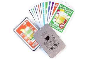 CHROMA PRODUCTS Smoothie Rezepte auf 30 Karten: Mit Abbildungen und Erklärungen mit Metalldose, Kartenspiel als Smoothie Geschenk, Rezepte auf deutsch