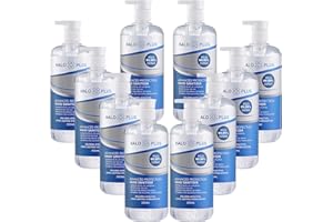 Halo Plus Hand Sanitiser Gel 75% Alcohol 500ml - Anti-Bacterial Hand Hygiene Sanitiser Gel Rub Kills 99.9% Germs Instantly, Fragrance Free Hand Sanitizer Gel in Pump Bottle (10x 500ml Bottles)