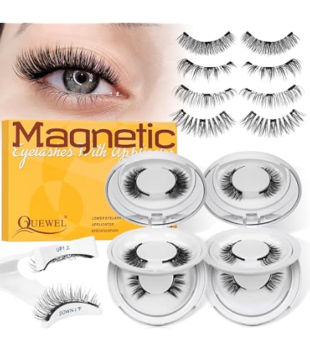 Magnetische Wimpern, wiederverwendbar, magnetisch, falsche Wimpern, 3D, 3  Magnete, Verlngerung, weich, einzelne falsche Wimpern, kein Kleber mit  Pinzette, fr Damen, natrliches Aussehen, 8 Stck : Amazon.de: Kosmetik