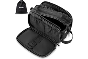 Elviros Trousse de Toilette pour Homme avec Grande Capacité, Trousse de Maquillage avec Imperméable PU
