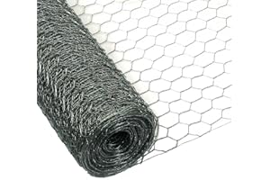 Garmix Grillage à Poule & Lapin | Clôture Poulailler | pour Enclos Parc Jardin | Fils de Fer Galvanisé, Maille Hexagonale 25mm, Épaisseur 0,8mm (50cm x 50m)