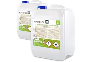 ‎HÖFER CHEMIE Höfer Chemie 2 x 5 L (10 Liter) FLAMBIOL® Premium Brenngel für Brenngel Dekofeuer, Lampe und Kamine - Dickflüssiges Gel