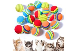 Cobee Rainbow Cat Toy Ball, 24 Stück Großes Katzenspielzeug 3,5 cm Interaktives Katzenspielzeug Ball Kätzchen Spielen Sport Chase Training Spielzeugball