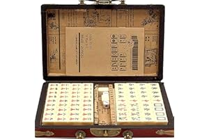XUBX White Engraved Mini Majong Set,144 Tiles Mahjong Set Portable Chinese Toy With Box, Portable Family Mahjong Game Set Leisure Time Or Travel, Mini-Mahjong-Set.