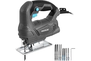 Cecotec Sierra de Calar MultiCut 4000, 400W, Cortes hasta 45º, Cable de 2m, Velocidad Regulable, Adaptador para Aspirador, Incluye 8 Sierras para Diferentes Materiales