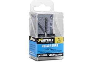 Kutzall Extreme Ball Nose Burr, 1⁄8" Shaft, Very Coarse - Woodworking Attachment for Dremel, Foredom, DeWalt, Milwaukee. Abrasive Tungsten Carbide 1⁄8" (3.1mm) Dia. X 7⁄8" (22.2mm) Length, BNX-18-EC
