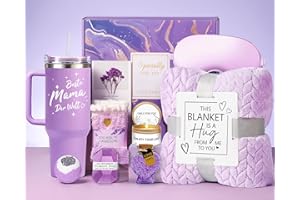 UOOYAA Geschenke für Mama, Muttertagsgeschenke für Mama Geschenkset mit 40OZ 1200ML Kaffeebecher/Edelstahl Weinbecher und Kuscheldecke, Geschenk für Mama Geburtstag, Geschenk Muttertag für Mama
