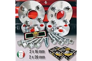 IGP IL GOMMISTA PROFESSIONISTA IGP 4 entretoises 16 + 20 mm 4 x 100 moyeu 56.6 + 16 boulons M12 x 1.5 conique compatibles avec Fiat Grande Punto + Evo + Abarth ok jantes en alliage