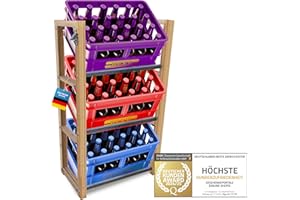 ‎DIMONO Dimono® Getränkekistenregal aus Bambus; Regal für 2, 3 oder 6 Getränkekisten, stabile Leergut Aufbewahrung für Bier, Wasser & Limonade, nachhaltige und platzsparende Lösung (3 Kisten)