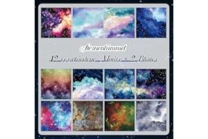 NPCSWXQ 24 Sheets 15 x 15 cm Scrapbook Paper Pad Space Galaxies Themed Glitter Paper for Pattern Paper Vintage Decorative Craft Paper for DIY Cards Craft Supplies Photo Album Decor