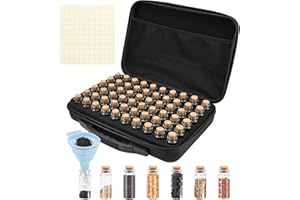 LPAMABA Saatgut Aufbewahrungsbox, 60 Slots Samen Organizer Seed Storage Organizer, Saatgut Box Aufbewahrung mit Trichter Pinzette Etikettenaufklebern für Gemüse Samen, Diamond Painting Zubehör