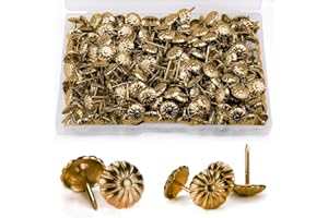 BOHORAY 600 Pcs Upholstery Tacks, Upholstery Nails Furniture Decorative Tacks Nail Push Pins, Antique Bronze Decorative Thumb Tacks for DIY Furniture Decoration Tack Accessories Vintage Sofa (Green antique)