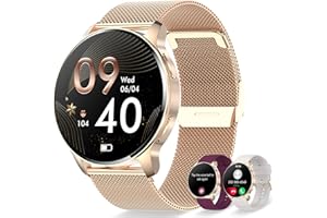 ERKWEI Reloj Inteligente Mujer con Llamada y Asistente Voz, con Monitoreo de Pulsómetro, Sueño, Oxímetro, Pulsera Actividad Podómetro, Caloría 20 Modos Deporte, para Android iOS