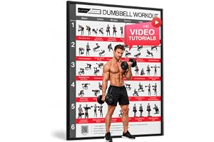 CLEAN SPORTS® Träningsposter i DIN A1-format med sex helkroppspass med hantlar, sportposter för hobbyrum och gym (DIN A1)
