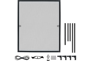 PEILU Flugskärmsfönster insektsnät myggnät och aluminiumram 100 x 120 cm insektsskydd utan borrning och skruvar insektsskydd galler för fönster