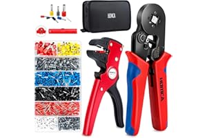 HOMCA Pince à Sertir et Pince à Dénuder avec 1200 Boîtes à Bornes Sertir Isolées Cosse de Cable 0.25-10.00 mm², Pince Electricien, Pinces Outils Kit Sertissage dans un Sac à Outils
