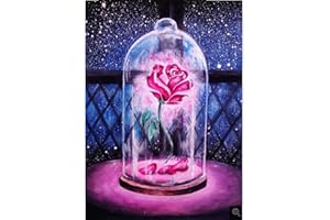 HCSSZ DIY Diamond Art Kits, Full Drill Diamond Beauty and The Beast Rose Picture for Adults, Full Drill Crystal Rhinestone Painting Pictures for Home Wall Decor 40x30cm