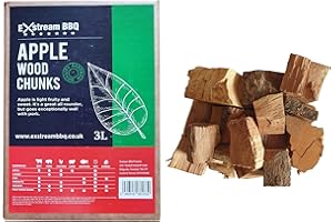 Exstream BBQ Barbecue Smoking Wood Chunks Food Smoke Apple, Hickory, Oak, Cherry, Mesquite 100% Natural No Chemicals (Apple 3 Litre)