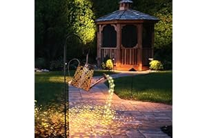 Ambesty Solar Konewka z łańcuchem świetlnym Dekoracja ogrodowa, LED Lampy solarne zewnętrzne, IP65 Wodoodporne światła do konewki z hakiem pasterskim, Lampy ogrodowe Shower, do ogrodu, podwórka, balk