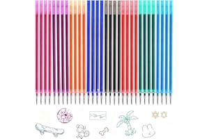 ZNNHNN 32x Mines de Rechange Effaçables,Compatible Avec Legami, Pointe 0,7 mm, Hauteur 13 cm,Encre gel thermosensible (Multicolore-32)