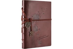 RongRao Notizbuch A5, Leder, Spiralbindung, 200 Seiten, Ringbuch, nachfüllbar, Skizzenbuch, dickes Papier, blanko, Softcover, Tagebuch für Erwachsene, Rezeptbuch zum Selbstschreiben, Bullet Journal, R