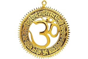 SMIZZY ; (RE)TOUCHING LIVES Smizzy Metal Om Gayatri Mantra Wall Hanging Home Decoration items Showpiece, Wall Decor, Door Hanging,6 inch, 1 pc, Gold