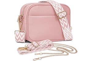 TIAASTAP Crossbody Bags for Women - Leather Handbags & Shoulder Bags Ladies Camera Cross Body Bag with Adjustable Wide Strap and Chain for Travel Shopping Work Daily Use