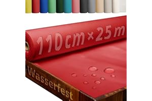 ‎DECOHOMETEXTIL HEIMTEXTILMANUFAKTUR Tischdecke Rolle Tischdeckenrolle Vliesstoff Vlies Rot 1.1 x 25 m 50g/m² abwaschbar wasserabweisend