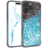 EAZY CASE - Glitter Case - Compatible with iPhone 16 Pro Max Mobile Phone Case for Apple iPhone 16 Pro Max Case Silicone Lightweight Shiny Cover Shockproof Phone Case as Drop Protection in Liquid -
