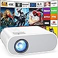 Hompow Mini Projector - 2400Lux Hompow Portable Video Projector 1080P Supported 176" Display, 50,000 Hours Led, Compatible W/TV Stick/HDMI/VGA/USB/TV Box/Laptop/DVD/PS4/Wii for Home Theater, Game&Part