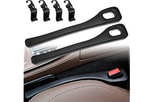 PRZRAO 2 Pezzi Car Seat Gap Filler Seggiolino, Spessori per Sedili Auto con 4 Poggiatesta Gancio Auto, Riempitivo per Sedili Auto, Striscia a Prova di Perdite Sul Lato del Sedile, Auto Side Gap Filler
