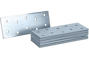 HELPMATE - 12 pezzi piastrine forate 40x100 mm - Connettore piatto galvanizzato blu senza cromo VI - Giunzione per legno con protezione corrosiva eccellente, stabile & durevole - Montaggio facile