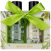 Accentra - OLIVE shower set gift set for women in a beautiful gift box - 2 part care set with shower gel and body lotion - we