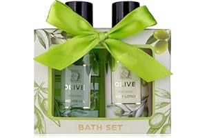 Accentra - Zestaw prysznicowy dla kobiet OLIVE w pięknym pudełku prezentowym - 2-częściowy zestaw do pielęgnacji z żelem pod prysznic i balsamem do ciała - zestaw na prezent wellness na urodziny,