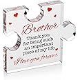 VELENTI Brother Gifts - Engraved Acrylic Block Puzzle Brother Gift 3.35 x 2.76 inch - Cool Brother Gifts from Sister, Brother - Birthday, Christmas, Graduation Gifts for Big Brother, Little Brother