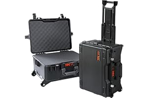 YPC Xplorer Case XXL – 53cm x 40cm x 28,5cm Trolley Outdoor Case, Fotokoffer Schaumstoff wasserdicht, Kamera Koffer Hardcase, Transportkoffer für Drohne, stapelbar